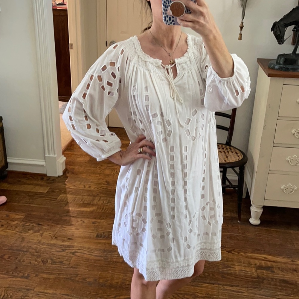 White eyelet dress